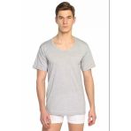 Seher Yıldızı Erkek Renkli Penye Bisiklet Yaka Fanila Atlet 002 - 6 Adet - 2XL - Gri