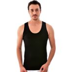 Seher Yıldızı Seher 6'lı Erkek Siyah Atlet Pamuk Penye - 3XL