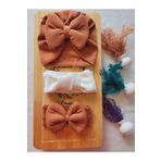 SeherBebeButik Kız Bebek & Çocuk Fiyonklu Bone & Bandana Set