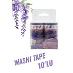 Şehir Online Mağazacılık Monet Serisi 10'lu Washi Tape Seti Mor Temalı Dekoratif Kağıt Bant Seti Sanat Temalı Ajanda Süsleme