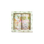 Şehir Online Mağazacılık Yeşil Broken Flowers 12'li Washi Tape Seti - Botanik Desenli Dekoratif Kağıt Maskeleme Bandı