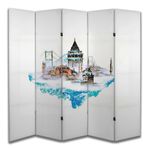 Şehir Tasarımlı Özel Tasarım Paravan Room Divider 180 x 200 cm