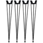 Sehpa Ayağı Kütük Sehpa Ahşap Tv Ünitesi Konsol Zigon Orta Yan Sehpa Metal 50CM - Siyah
