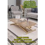 SEHPAM AKILLI Akıllı Sehpa Home Üst Tabla Mdf Alt Mekanizma Gold Kaplama