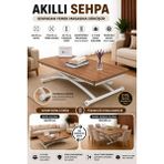 Sehpam Akıllı Akıllı Sehpa Juppo Üst Tabla Mdf Ceviz Oval Köşe Alt Ayak Beyaz Dışa K