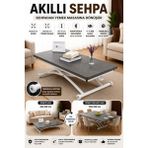 Sehpam Akıllı Akıllı Sehpa Juppo Üst Tabla Mdf Kartal Oval Köşe Alt Ayak Beyaz Dışa K