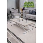 Sehpam Akıllı Akıllı Sehpa Juppo Üst Tabla Mdf Lizbon Oval Köşe Alt Ayak Beyaz Dışa K