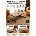 Sehpam Akıllı Akıllı Sehpa Mini Juppo Üst Tabla Mdf Oval Köşe Alt Ayak Siyah Dışa Kıvrım - ANTİKLAYT - SİYAH