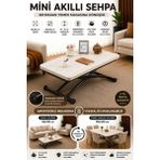 Sehpam Akıllı Akıllı Sehpa Mini Juppo Üst Tabla Mdf Oval Köşe Alt Ayak Siyah Dışa Kıvrım - SİYAH - LİZBON