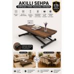 Sehpam Akıllı Home Üst Tabla Mdf Barok Koyu Ceviz Oval Köşe Alt Ayak Siyah - BAROKKOYUCEVİZ - SİYAH