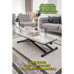 Sehpam Akıllı Home Üst Tabla Mdf Beyaz Mermer Desen Oval Köşe Alt Ayak Siyah - BEYAZMERMER - SİYAH
