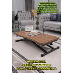 Sehpam Akıllı Home Üst Tabla Mdf Ceviz Oval Köşe Alt Ayak Siyah