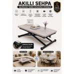 Sehpam Akıllı Home Üst Tabla Mdf Lizbon Oval Köşe Alt Ayak Siyah