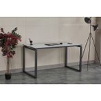 Sehpol Çalışma Masası Dikdörtgen Ayaklı 140X70X73 cm - Gri - Beyaz