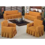 Sehra Bürümcük Koltuk Kanepe Örtüsü Takımı Lastikli Etekli 3+2+1+1 Koltuk Örtüsü - Açık Hardal - 180 x 230 cm