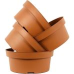 Seika Plastik Bonsai Sukulent Alıştırma Saksısı 4'Lü 20 Cm - Kahverengi - Kiremit