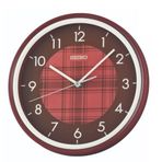 Seiko QHA016R Plastik Kasa Bordo Renkli 27.5 cm Çaplı Quartz Mekanizmalı Duvar Saati