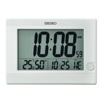 Seiko QHL089W Plastik Kasa Beyaz Renkli 21 x 15 cm Çaplı Termometreli Takvimli Dijital Masa ve Duvar Saati