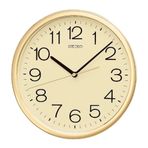 Seiko QXA014A Plastik Kasa Gold Renkli 31.1 cm Çaplı Modern Quartz Saniye Mekanizmalı Duvar Saati