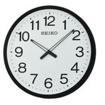 Seiko QXA563K Plastik Kasa Siyah Renkli 50.8 cm Çaplı Geniş Kadranlı Modern Sessiz Saniye Mekanizmalı Duvar Saati