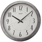 Seiko QXA598S Plastik Kasa Gri Renkli 41 cm Çaplı Eskitme Cilalı Modern Dekoratif Sessiz Saniye Mekanizmalı Duvar Saati