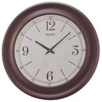 Seiko QXA773B Plastik Kasa Kahverengi Renkli 57 cm Çaplı Modern Dekoratif Salon Sessiz Saniye Mekanizmalı Duvar Saati