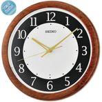 Seiko QXA788Z Plastik Kasa Kahverengi Renkli 31.4 cm Çaplı Otomatik Sensör Aydınlatmalı Quartz Mekanizmalı Duvar Saati