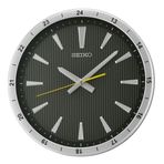Seiko QXA802S Plastik Kasa Gri Renkli 35 cm Çaplı 24 Saat Dilimli Modern Sessiz Saniye Mekanizmalı Duvar Saati