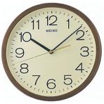 Seiko QXA808B Plastik Kasa Kahverengi Renkli 31.1 cm Çaplı Modern Dekoratif Sessiz Saniye Mekanizmalı Duvar Saati