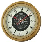 Seiko QXA844G Plastik Kasa Kahverengi Renkli 35 cm Çaplı Pusula Kadranlı Quartz Mekanizmalı Duvar Saati