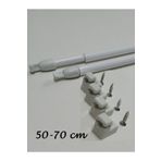 SEILL 50-70 Cm Ayarlanabilir Briz Çubuğu 2 Adet Alüminyum Perde Borusu 4 Adet Başlık