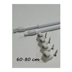 SEILL 60 - 80 Cm Ayarlanabilir Briz Çubuğu 2 Adet Alüminyum Perde Borusu 4 Adet Başlık