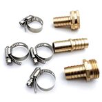 SEIWEI 3 ADET Pirinç Barb Hortum Bağlantı Konnektörü Adaptörü, Barb Splicer Mender, 3PCS Paslanmaz Çelik Boru Kelepçeleri, Pirinç Hortum Konnektörü, 5/8 "Bahçe Hortumu Konektörü