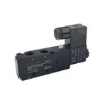 SEIWEI Alüminyum Alaşımlı Dişli 2 Pozisyon 5 Yollu Pnömatik Valf Aktüatör Vana, Elektrikli Pnömatik Solenoid Valf 4V110-06 AC220V DN8 (1/4)