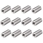 SEIWEI M4 304 Paslanmaz Çelik Dişli Kol Çubuk Çubuk Saplama Yuvarlak Kavrama Konnektörü Boru Somunları Gümüş Tonlu 20 adet (6 * 10 mm/0,24 * 0,39 inç)