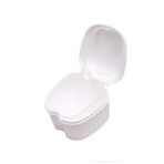 SEIWEI Protez Kutusu PP Malzeme Takma Diş Saklama Kutusu Filtreli Temizleme Aletleri Taşınabilir Bakteriyel Büyümesini Azaltır (Beyaz)