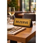 Sek Trend REZERVE 5 Adet Gold Masa Yazısı Pleksi – Kafe, Restoran, Otel, Büfe İçin Şık Masa Üstü Rezervasyon Tabelası (10x5 cm)