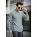 Seka 500 Slim Fit Petek Örgü Erkek Tam Balıkçı Kazak - Mint - XL