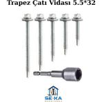 SEKA HAND TOOLS 25 Adet 5,5x25 Mm Çatı Vidası Matkap Uçlu Trapez Sac Vidası Akıllı Vida