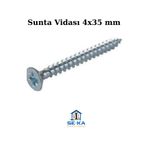 SEKA HAND TOOLS Sunta Vidası 4x35 mm 100'lü Paket – Mobilya & Ahşap Uygulamaları için Güçlü, Paslanmaz Vida Seti