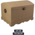 Sekay Ahşap Ahşap Boyanabilir Dekoratif Klipsli Büyük Boy Çok Amaçlı Kuşaksız Sandık Kutu - 51x36x35cm
