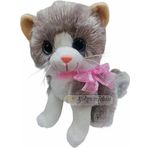 Şeker Adası Miyavlayan Sevimli Sesli Yumuşacık Gri Peluş Kedi 20 cm - Hediyelik Uyku ve Oyun Arkadaşı