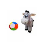 Şeker Adası Peluş Kalpli Eşek 28 cm ve Peluş Top 12 cm - 2 Ürün 1 Arada Oyuncak, PTOP24