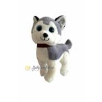Şeker Adası Sevimli Ayakta Duran Havlayan Peluş Sibirya Kurt Köpek 20 Cm Sesli Husky Köpek