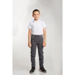 Şeker Çocuk Ribana Bel Slim Fit Likralı Canvas Okul Pantolonu Gri Erkek Çocuk İçin Dayanıklı Örme Kumaş - 9 Yaş