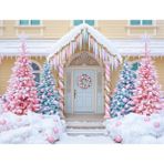 Şeker Gibi Noel: Pembe ve Mavi Noel Ağaçlarıyla Arka Plan 200X150CM Stüdyo Fonu