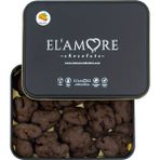 Şeker Ilavesiz, Glütensiz, Vegan Cevizli Bitter Çikolata - Küçük Kare Metal Kutu, 150 gr