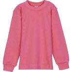 Şeker pembe Basic Kız Çocuk Çıtçıtlı Sıfır Yaka Kışlık Uzun Kol Tişört