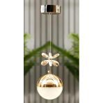 Şeker Top Modern Sarkıt Led Avize Tekli 3 Renk Gold Kaplamalı