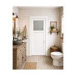 şekerdecorium PVC Beyaz Camlı WC ve Banyo Kapısı 70*190 – Suya Dayanıklı (Sağ ve Sol) (Mastik + Vida + Kol Hediye)
